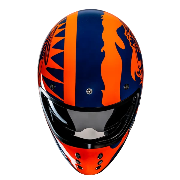 HJC V60 FLAME MC27 Casco Integral De Motocicleta Estilo Vintage