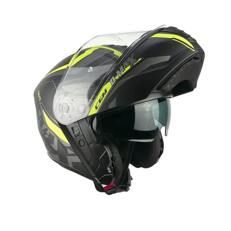 CGM 569G C-MAX CITY Casco Modular Negro Fluor Amarillo Mate