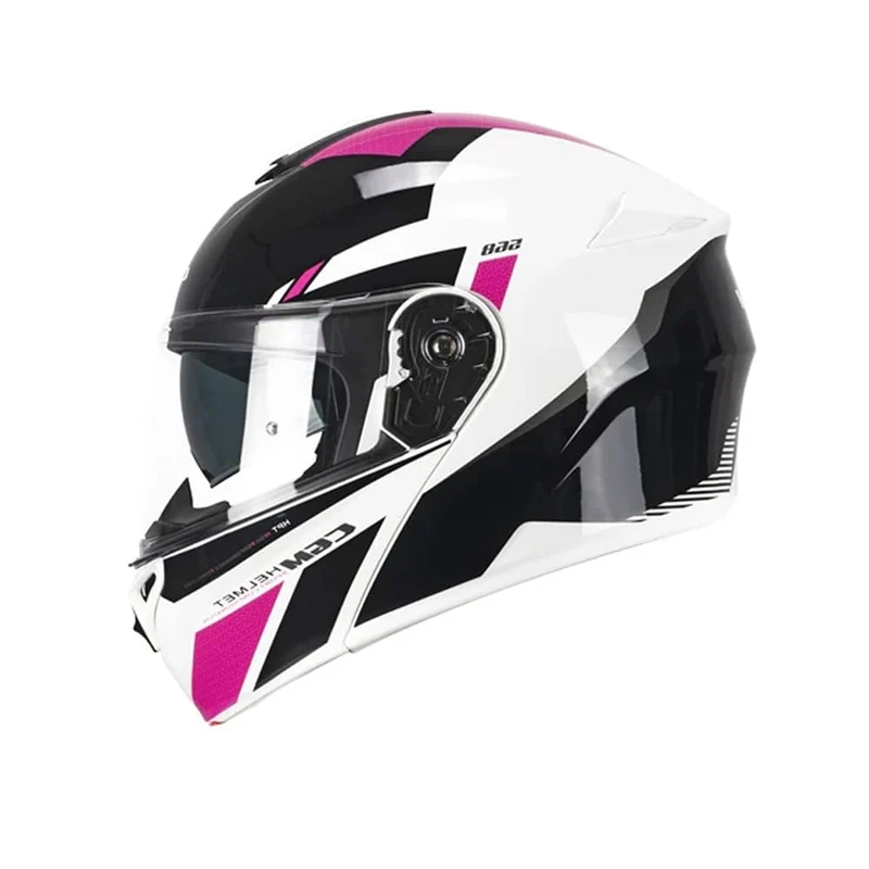 CGM 568S BER Sport Modular Casco Moto Fucsia Negro Fluo
