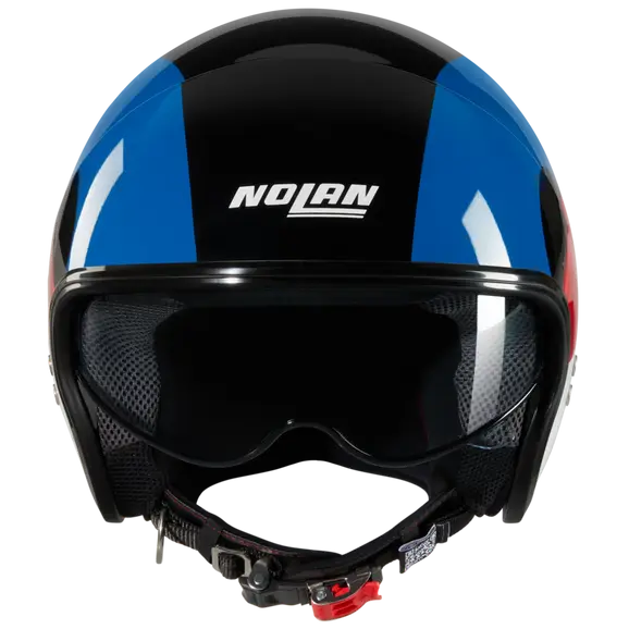 NOLAN N21 06 BICROMO 345 MINI JET CASCO NEGRO AZUL ROJO BLANCO