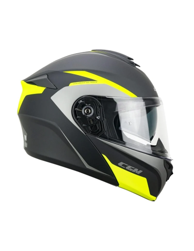 CGM 568G BER grafito Modular Casco moto Grafite Giallo fluo opaco