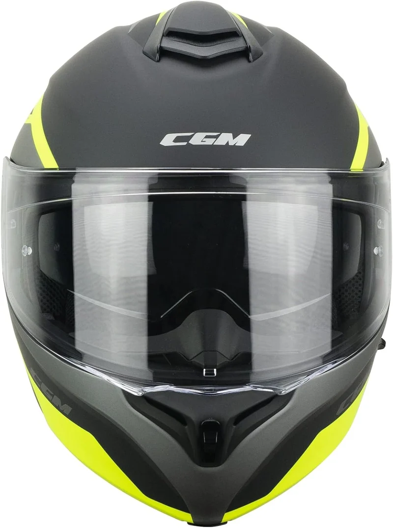 CGM 568G BER grafito Modular Casco moto Grafite Giallo fluo opaco