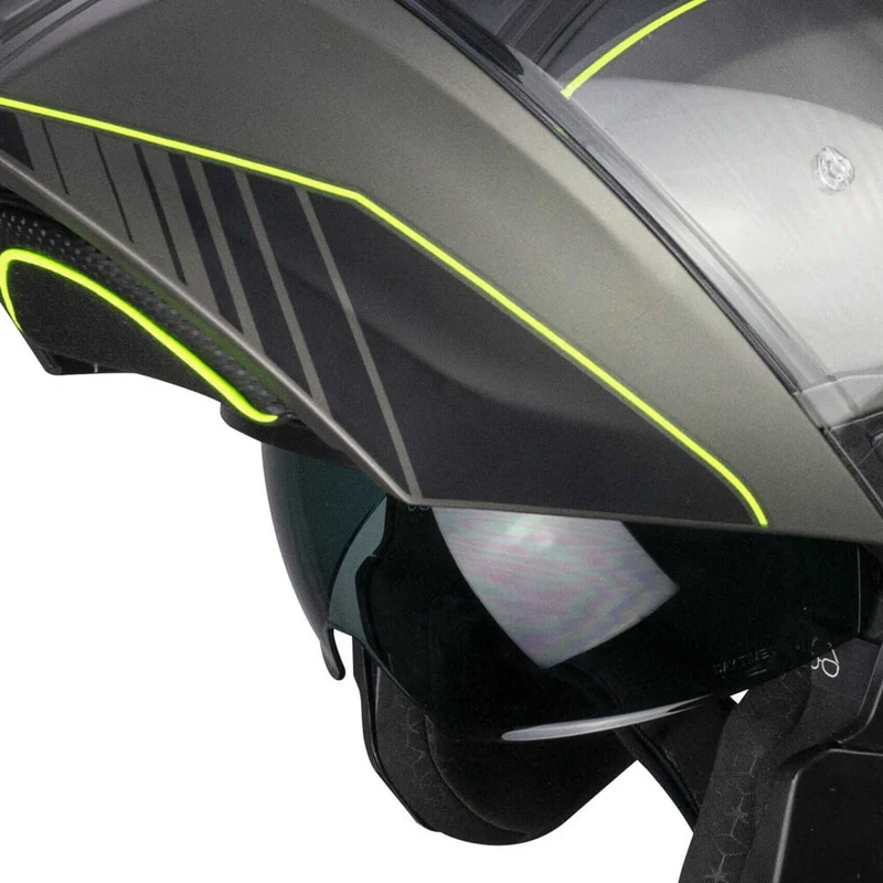 CGM 560G MAD RIDE Grafito Casco Modular Amarillo Fluorescente Mate