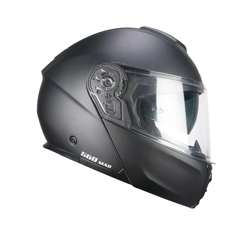 CGM 560A MAD MONO CASCO MODULAR DE MOTO NEGRO MATE