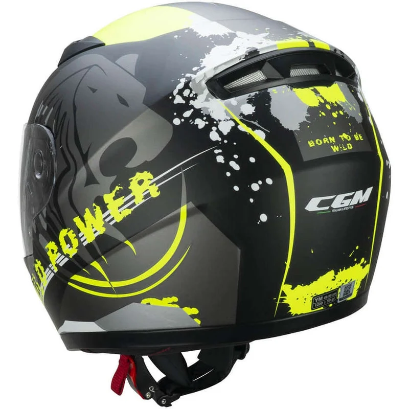 CGM - 265G LUCKY WILD INTEGRAL CASCO Nero Giallo fluo opaco