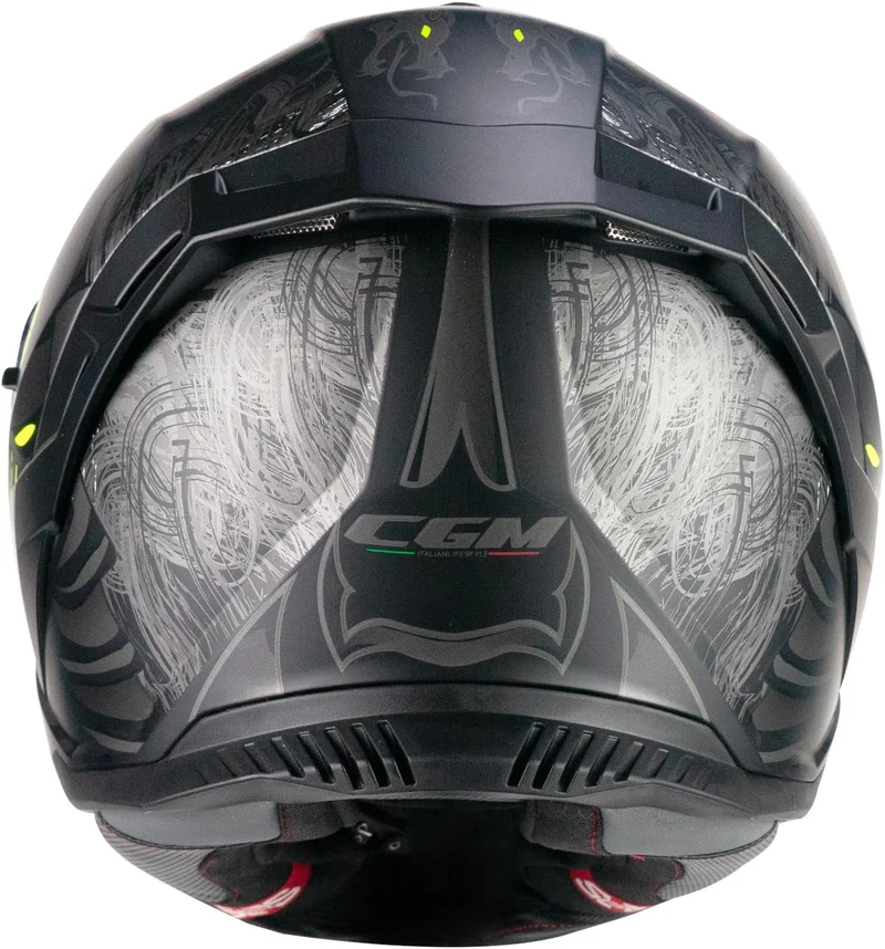 CGM 363S SHOT NIPPO Integral Moto Casco Negro Fluo Amarillo Mate