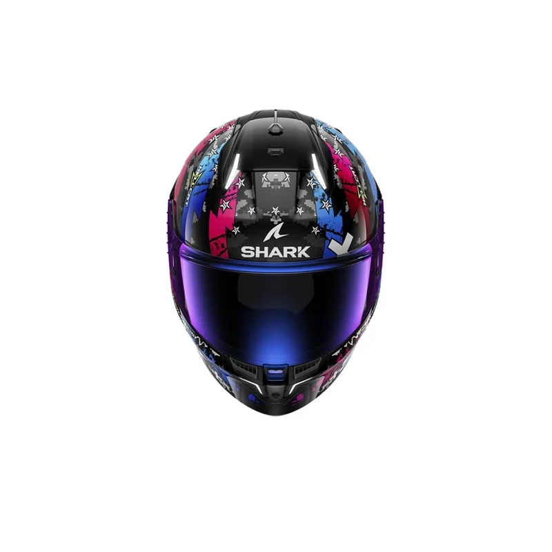 SHARK SKWAL i3 HELLCAT Integral Casco Negro Cromo Azul
