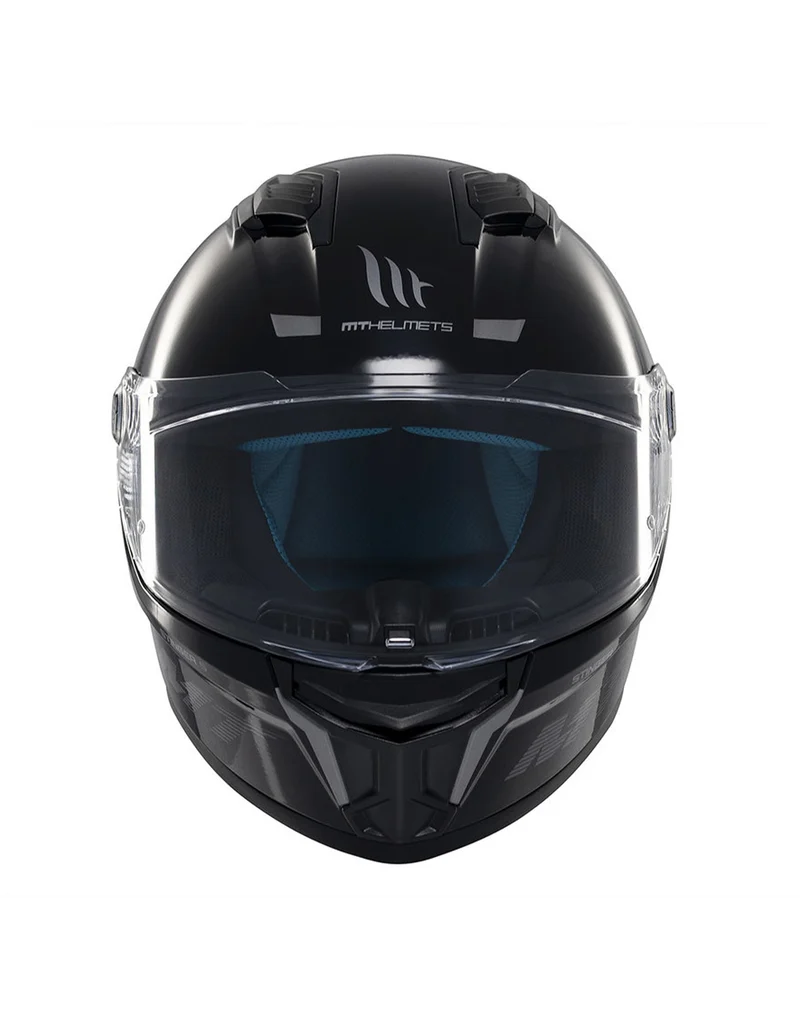 MT STINGER 2 SOLID INTEGRALES CASCO DE MOTO A11 NEGRO BRILLANTE