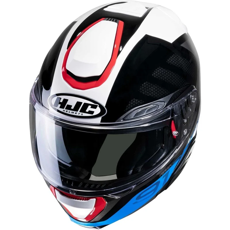HJC RPHA 91 RAFINO MC21 Casco Modular de Moto Negro Azul Blanco