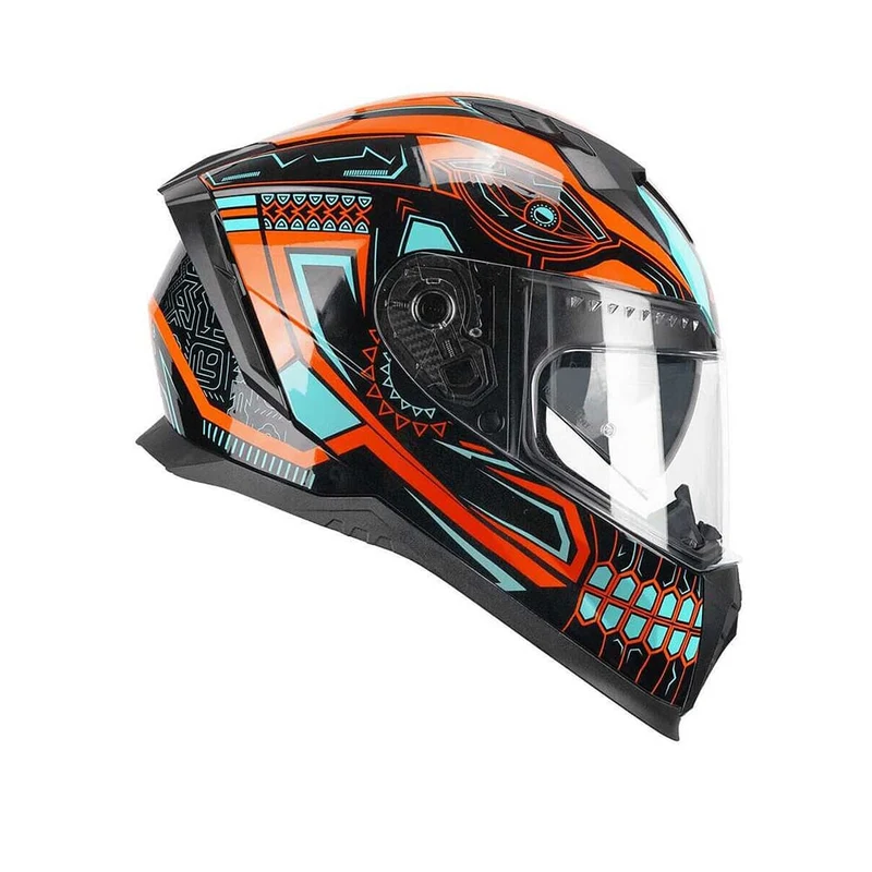 CGM 311M BLAST MAYA Integral Moto Casco Negro Naranja Azul