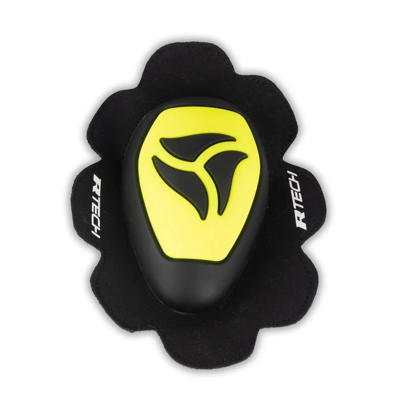 R-TECH- Protección Rodilla Knee Negro/Amarillo Fluor