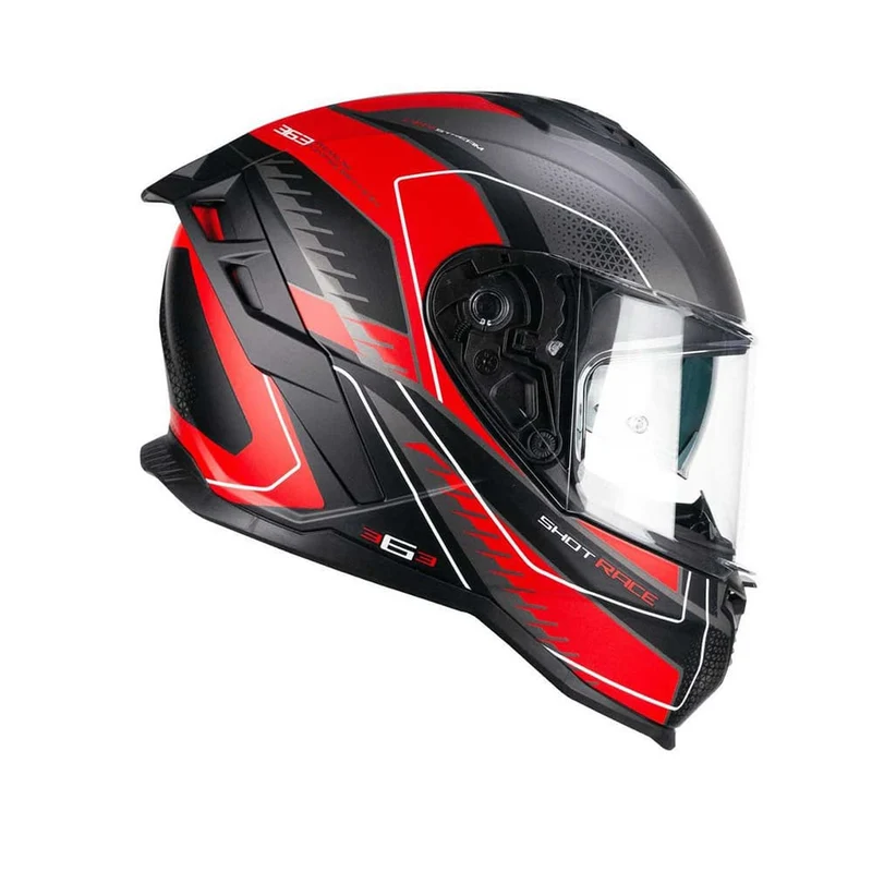 CGM 363 SHOT RACE Integral Moto Casco Rojo Antracita Mate