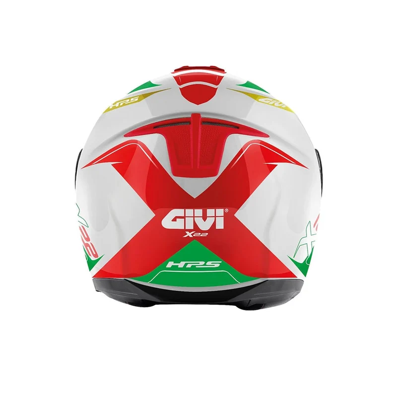 GIVI X.22 PLANET HYPER CASCO JET BLANCO VERDE ROJO