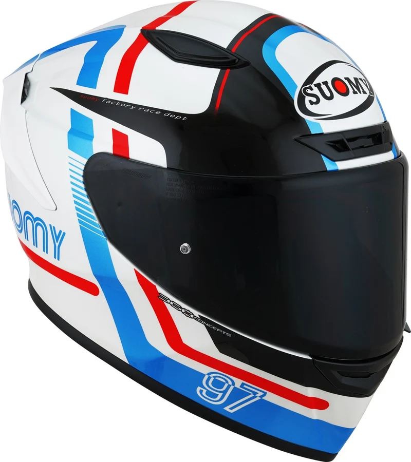 SUOMY-CASCOS TRACK-1 NINETY SEVEN WHITE/RED E06