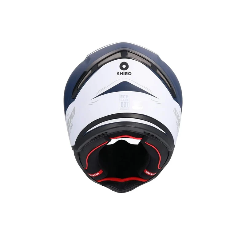 SHIRO HUNTER SHARK CASCO INTEGRAL DE MOTO AZUL SCURO MATE