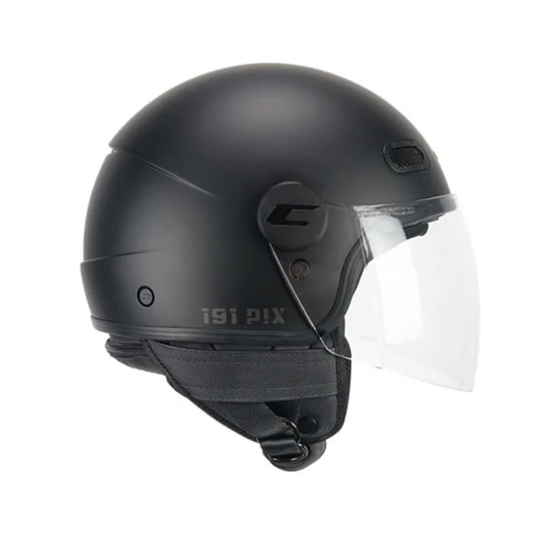 CGM 191A PIX MONO DEMI Jet Moto Casco Negro Mate Largo