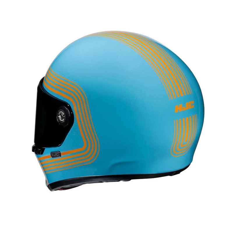 HJC V10 Foni MC27 moto integral casco azul claro naranja